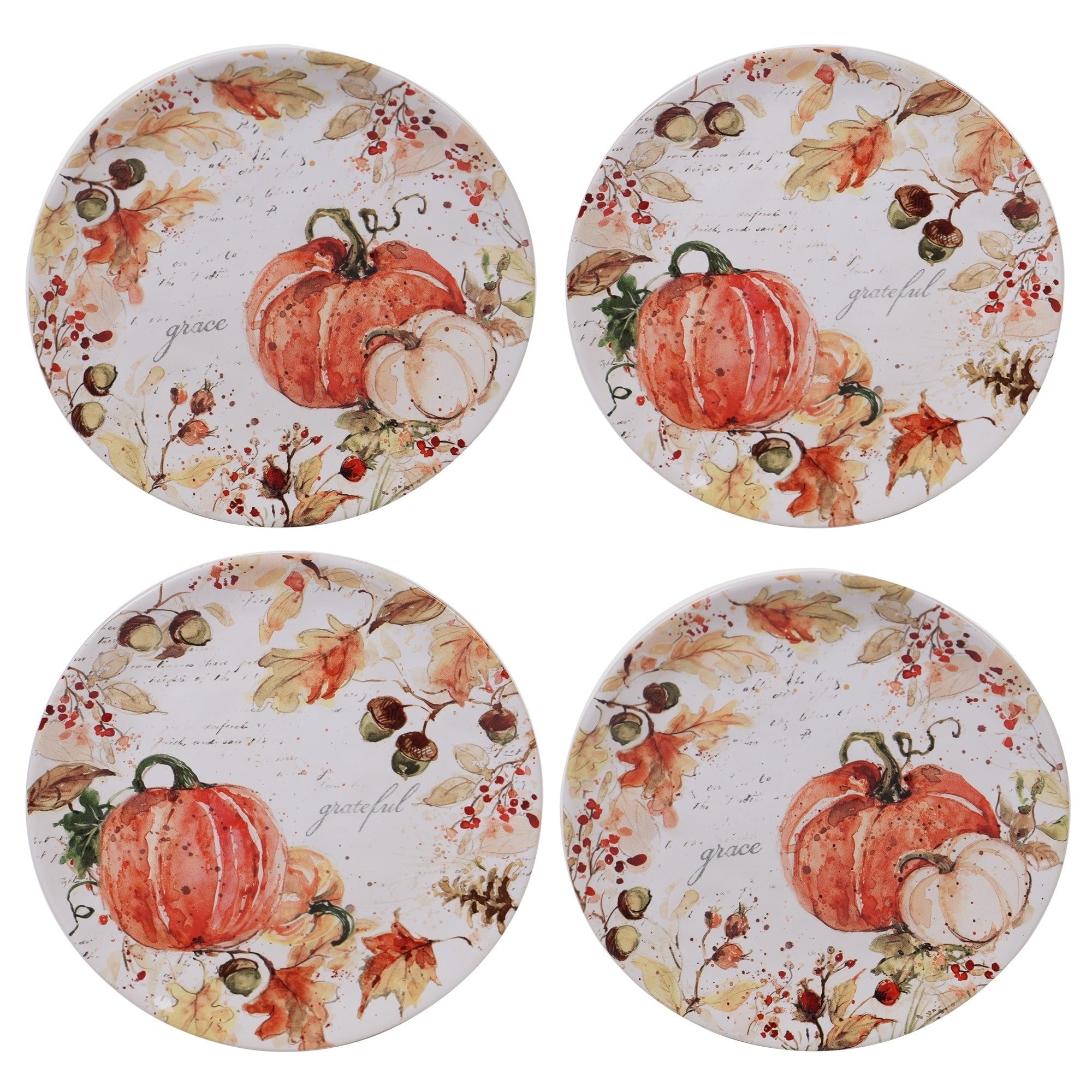 Certified International Harvest Splash Salad Plates Set Of 4