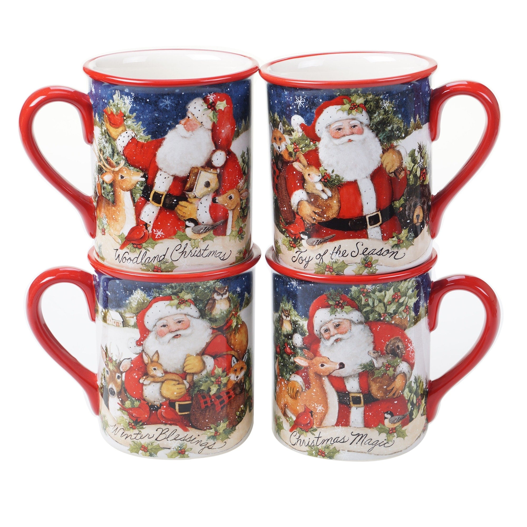 Certified International Magic Of Christmas Santa 16 Oz. Mugs Set Of 4
