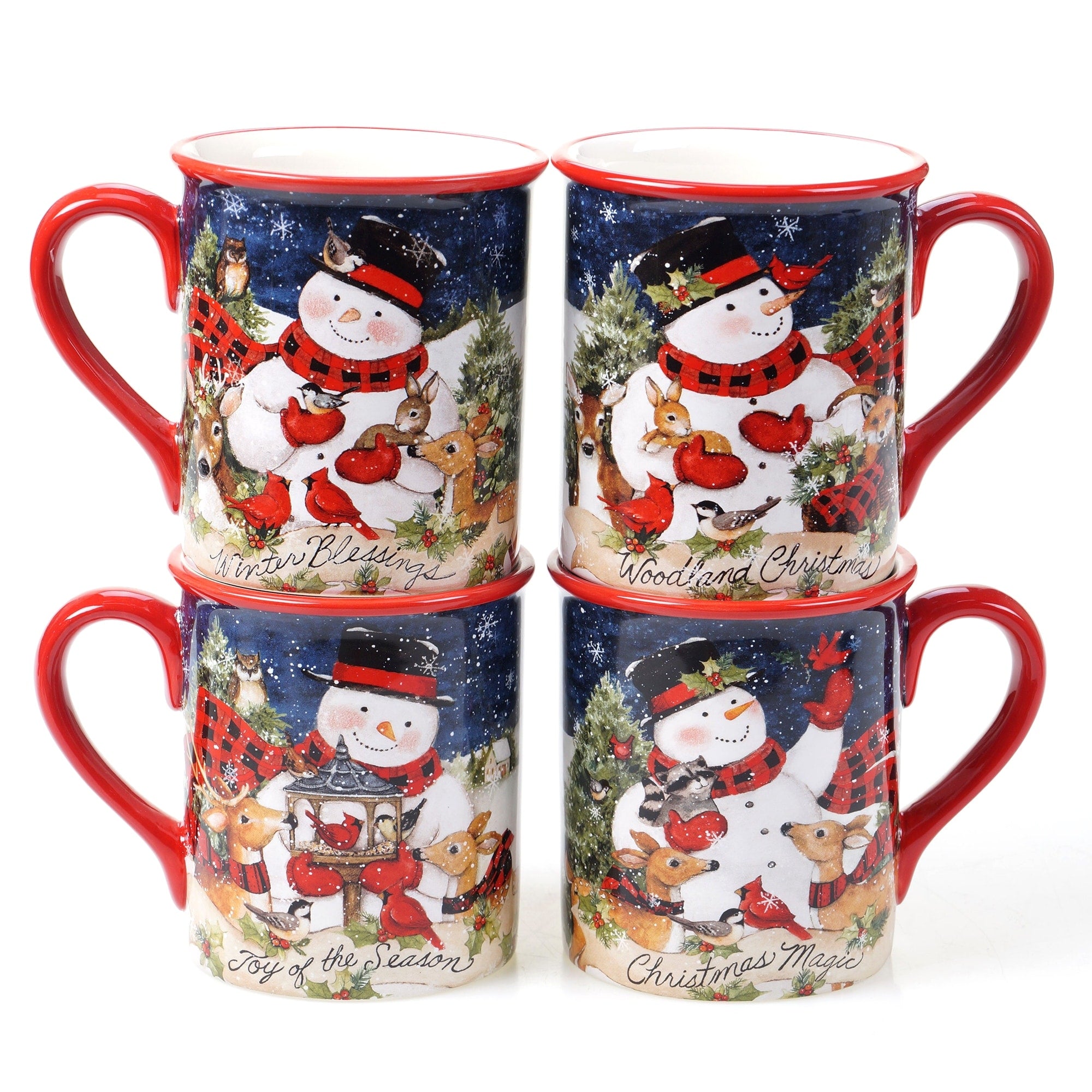 Certified International Magic Of Christmas Snowman 16 Oz. Mugs Set Of 4