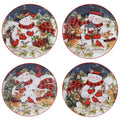 Certified International Magic Of Christmas Snowman 9 Inch Salad Dessert Plates Set Of 4