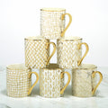 Certified International Mosaic Gold Plated Mugs Set Of 6