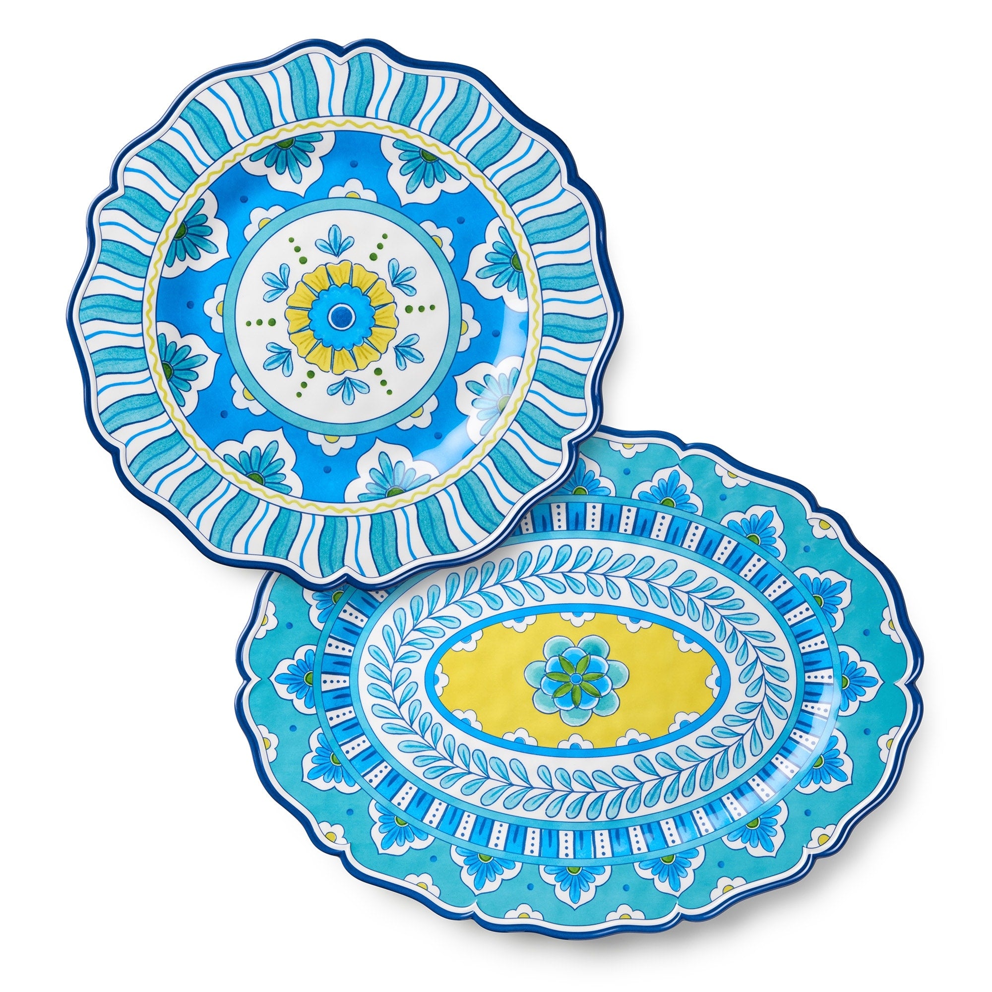 Certified International Porto Melamine 2 Piece Platter Set 18.00 L X 13.50. H X 0.75 H