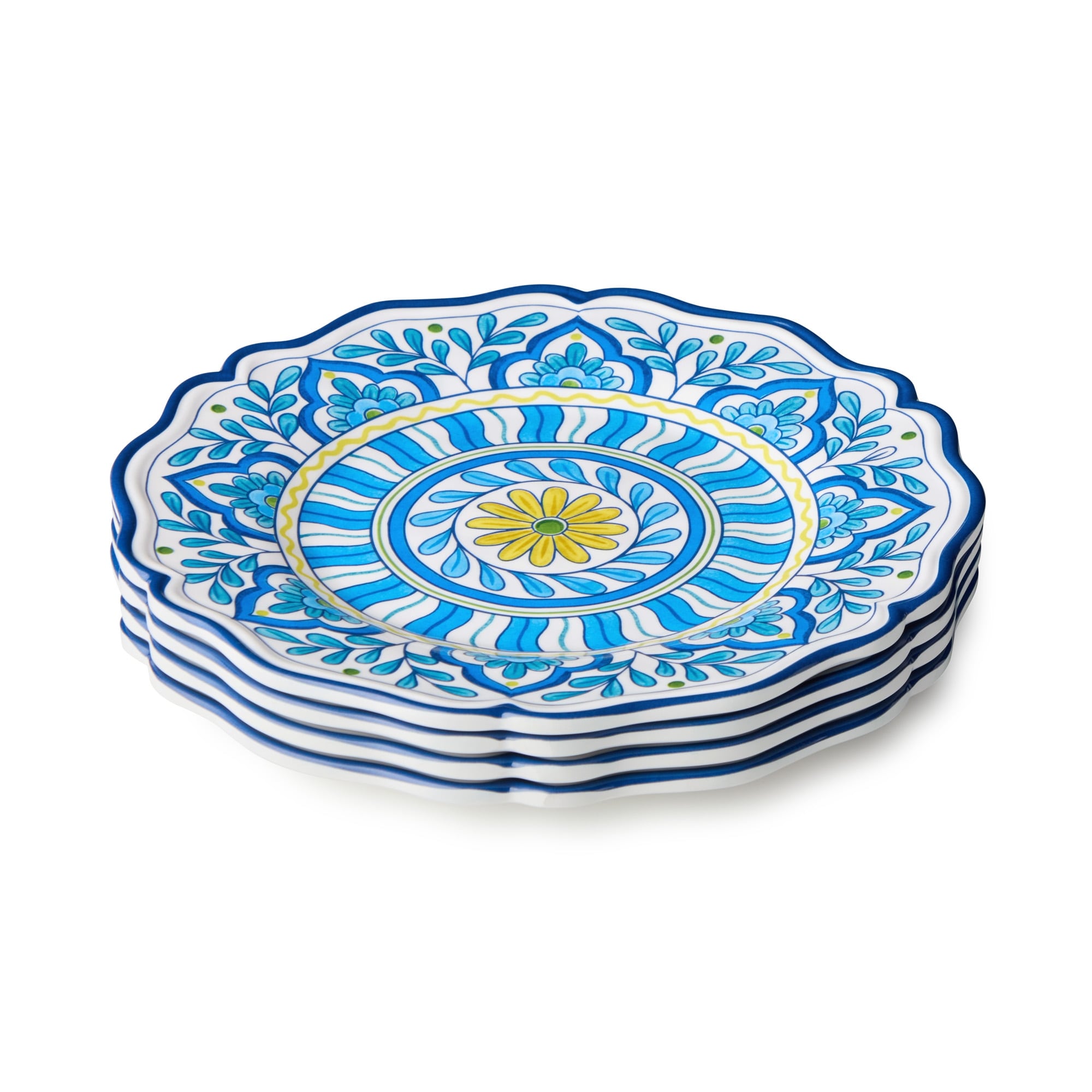 Certified International Porto Melamine 9 Salad Dessert Plates Set Of 4 9.00 L X 9.00 W X 0.50 H