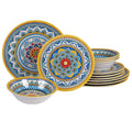 Certified International Portofino 12 Piece Melamine Dinnerware Set Service For 4