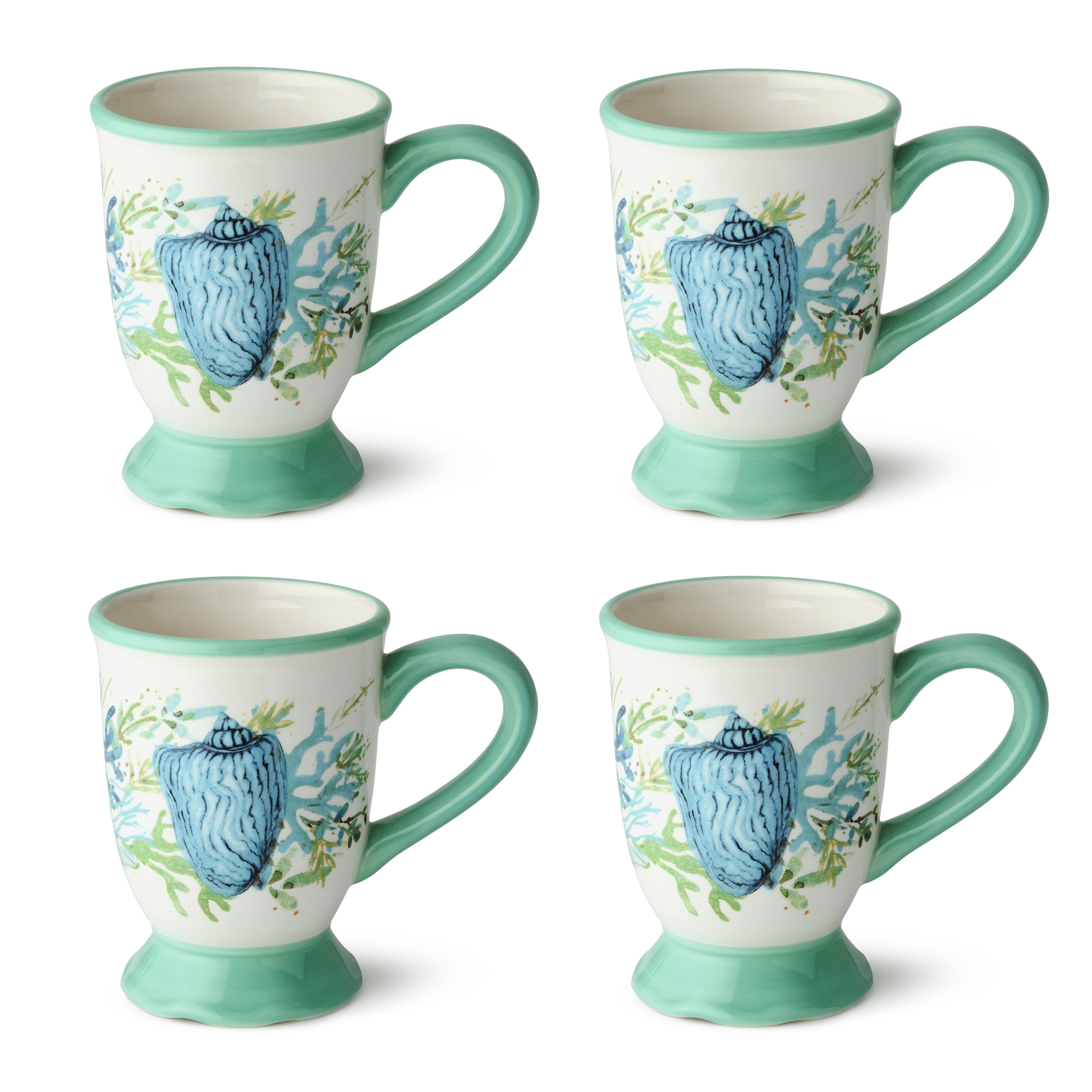 Certified International Sea Glass 14 Oz. Mugs Set Of 4 Assorted Designs