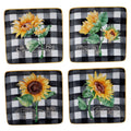Certified International Sunflower Fields 6 Inch Canape Luncheon Plates Set Of 4
