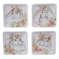 Certified International Sweet Bunny Canape Snack Plates Set Of 4
