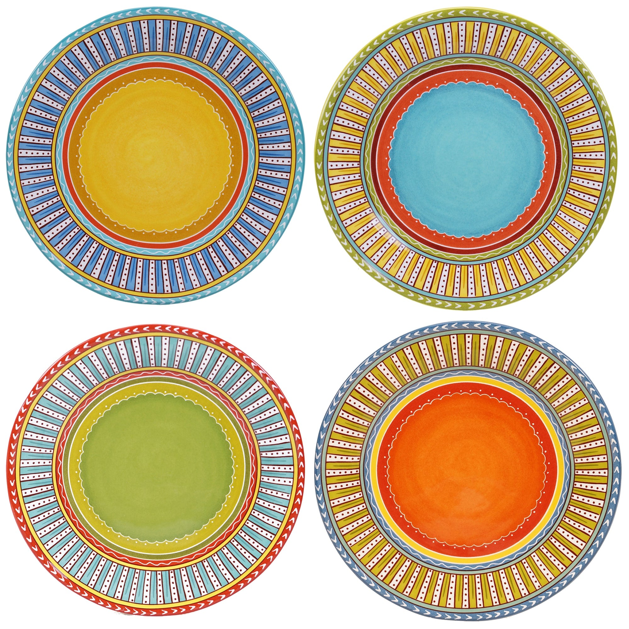 Certified International Valencia 11.25 Dinner Plates Set Of 4 Assorted Designs