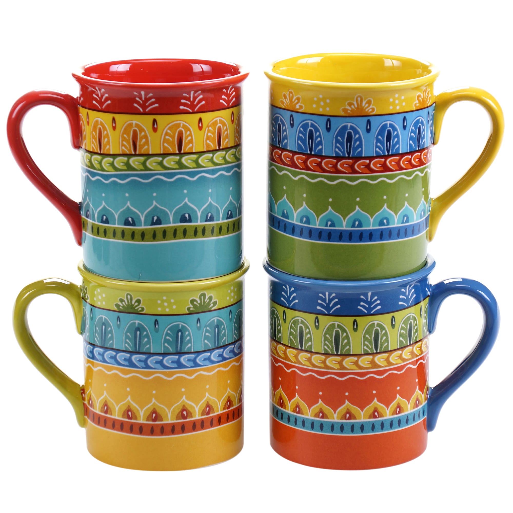 Certified International Valencia 16 Ounce Mugs Set Of 4 Assorted Designs