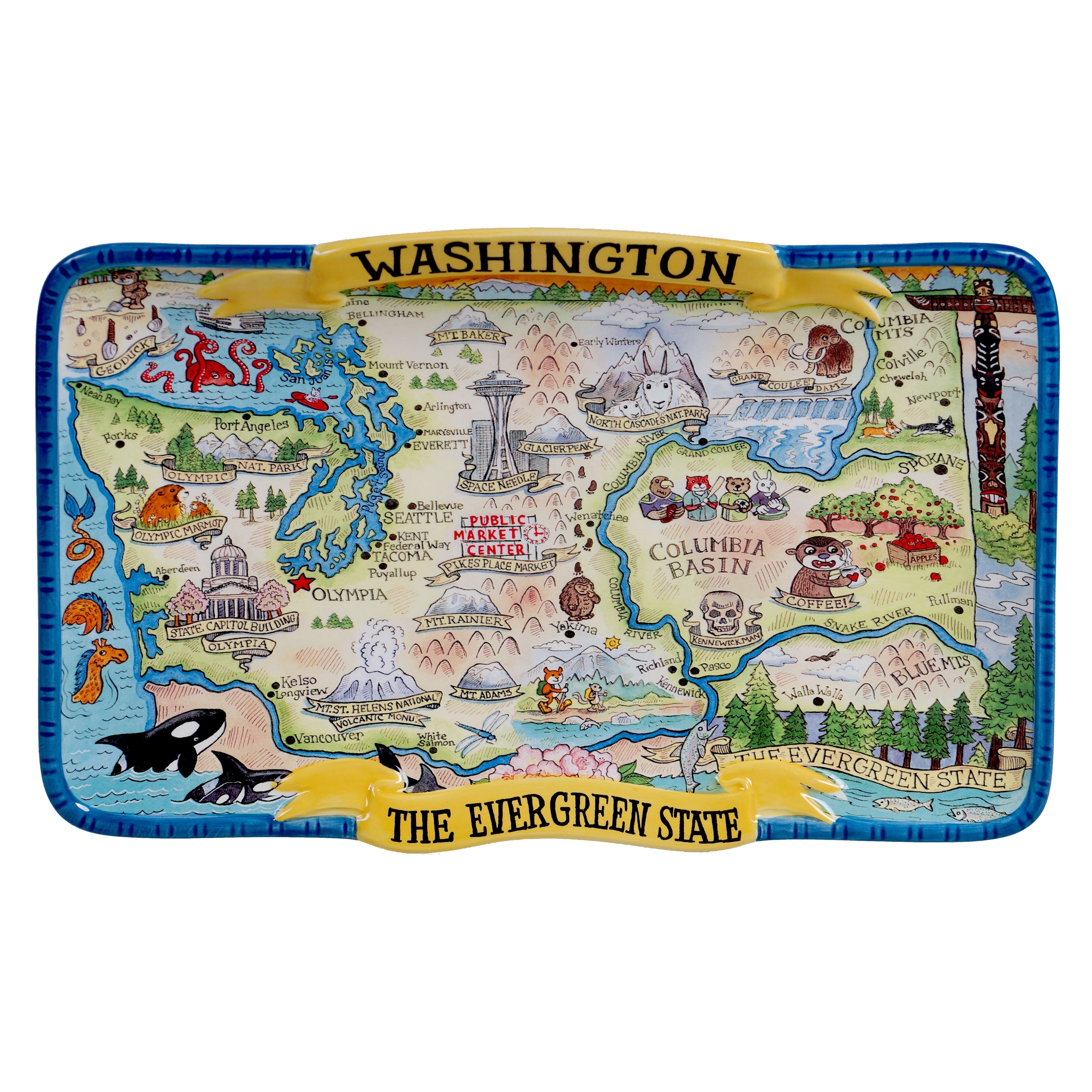 Certified International Washington Souvenir Rectangular Platter