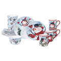 Certified International Watercolor Snowman 16 Piece Dinnerware Set