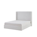 Cery King Size Bed With High Wingback Headboard White Velvet Upholstery