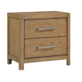Cery Nightstand 2 Drawer With Pewter Bar Handles Usb C Port Brown