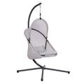 Cery Outdoor Egg Swing Chair Foldable Stand Light Gray Cushion