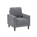 Cey Sofa Armchair Gray Corduroy Upholstery Modern Style Brown Legs