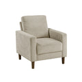 Cey Sofa Armchair Taupe Corduroy Upholstery Modern Style Brown Legs