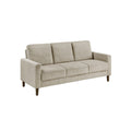 Cey Sofa Taupe Corduroy Upholstery Modern Style Brown Legs 77 Inch