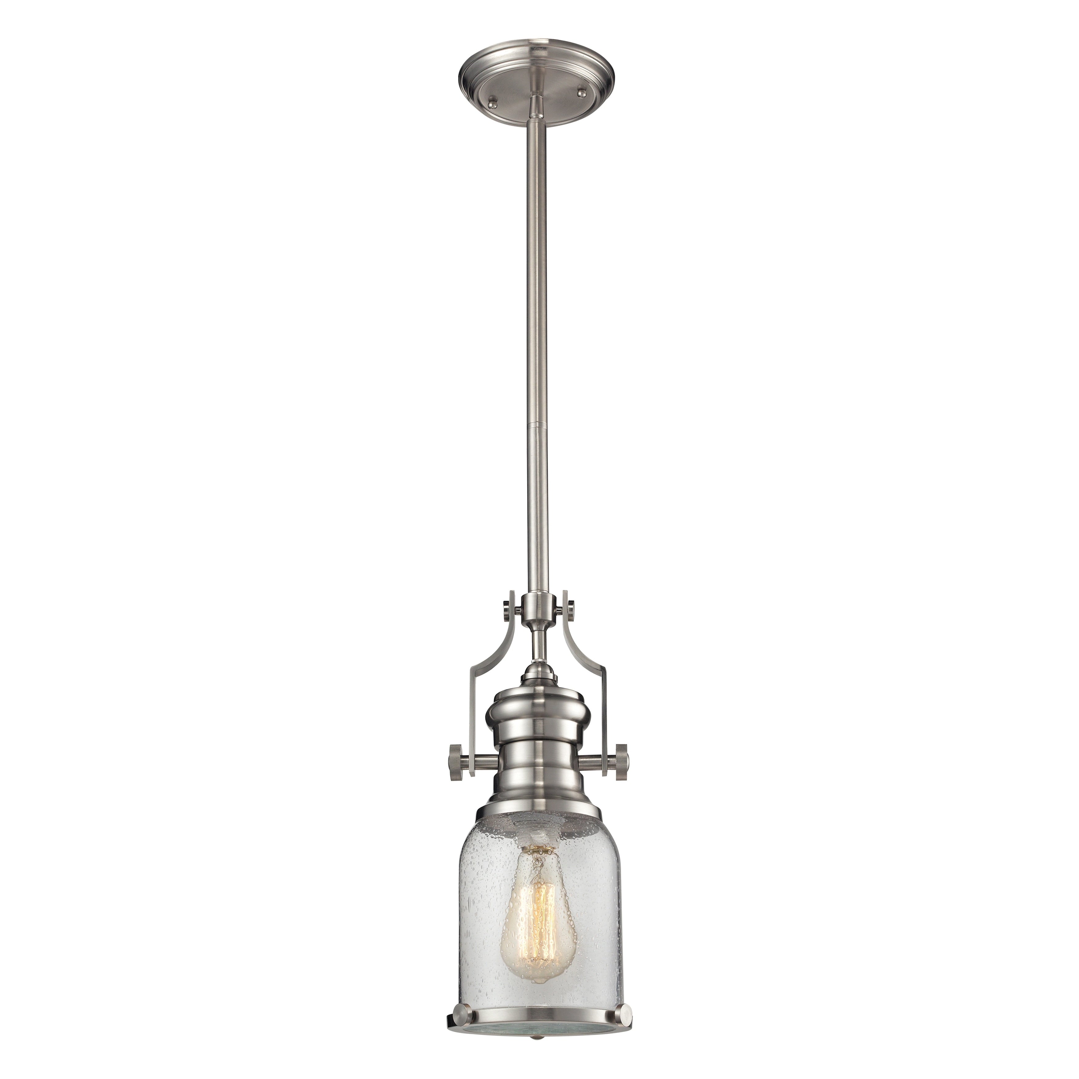 Chadwick 7 Inch Wide 1 Light Mini Pendant In Satin Nickel