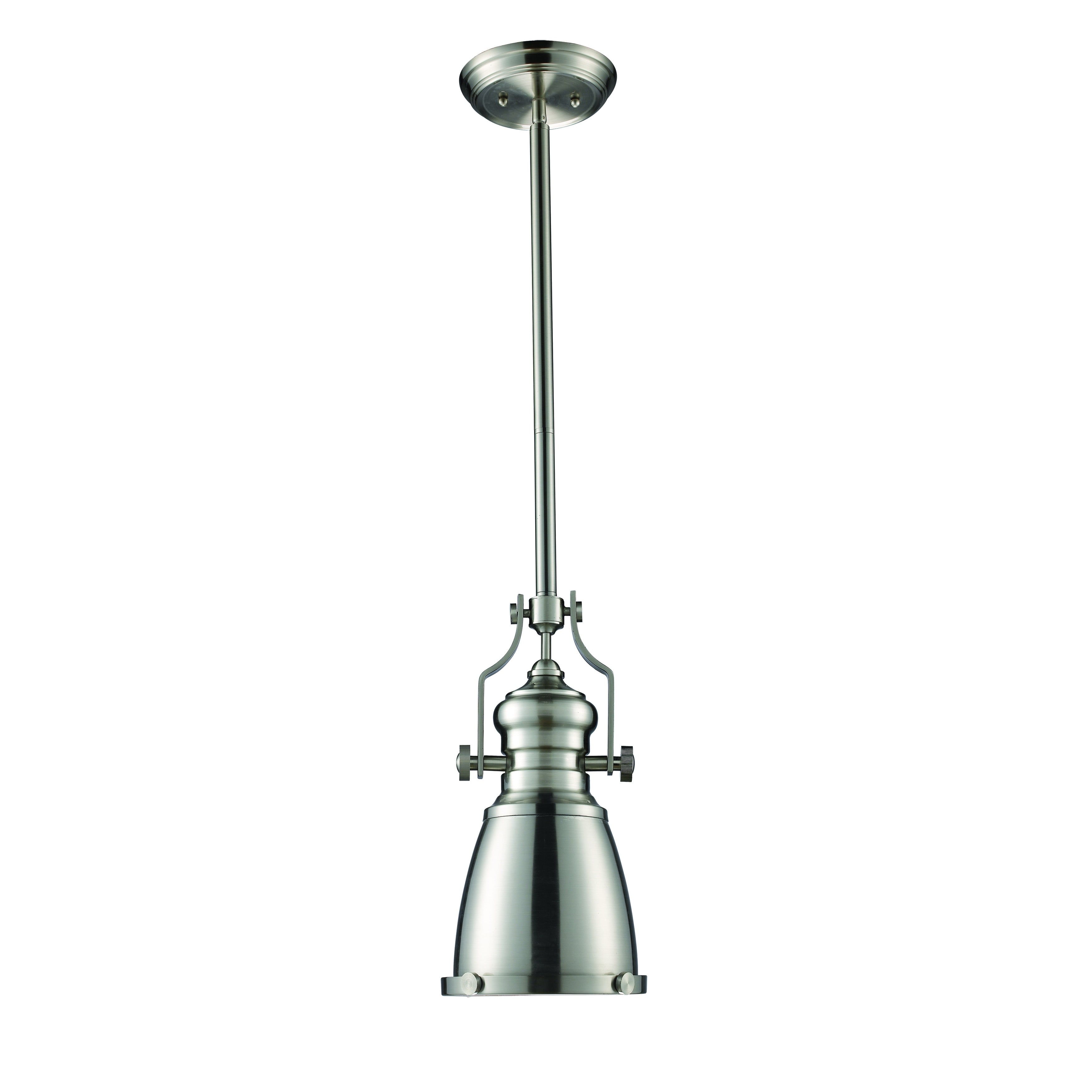 Chadwick 7.5 Inch Wide 1 Light Mini Pendant In Satin Nickel 7.5In W X 7.5In D X 14In H