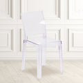 Chair With Square Back In Transparent Crystal Wedding Chairs 15.75 W X 19.5 D X 32.5 H