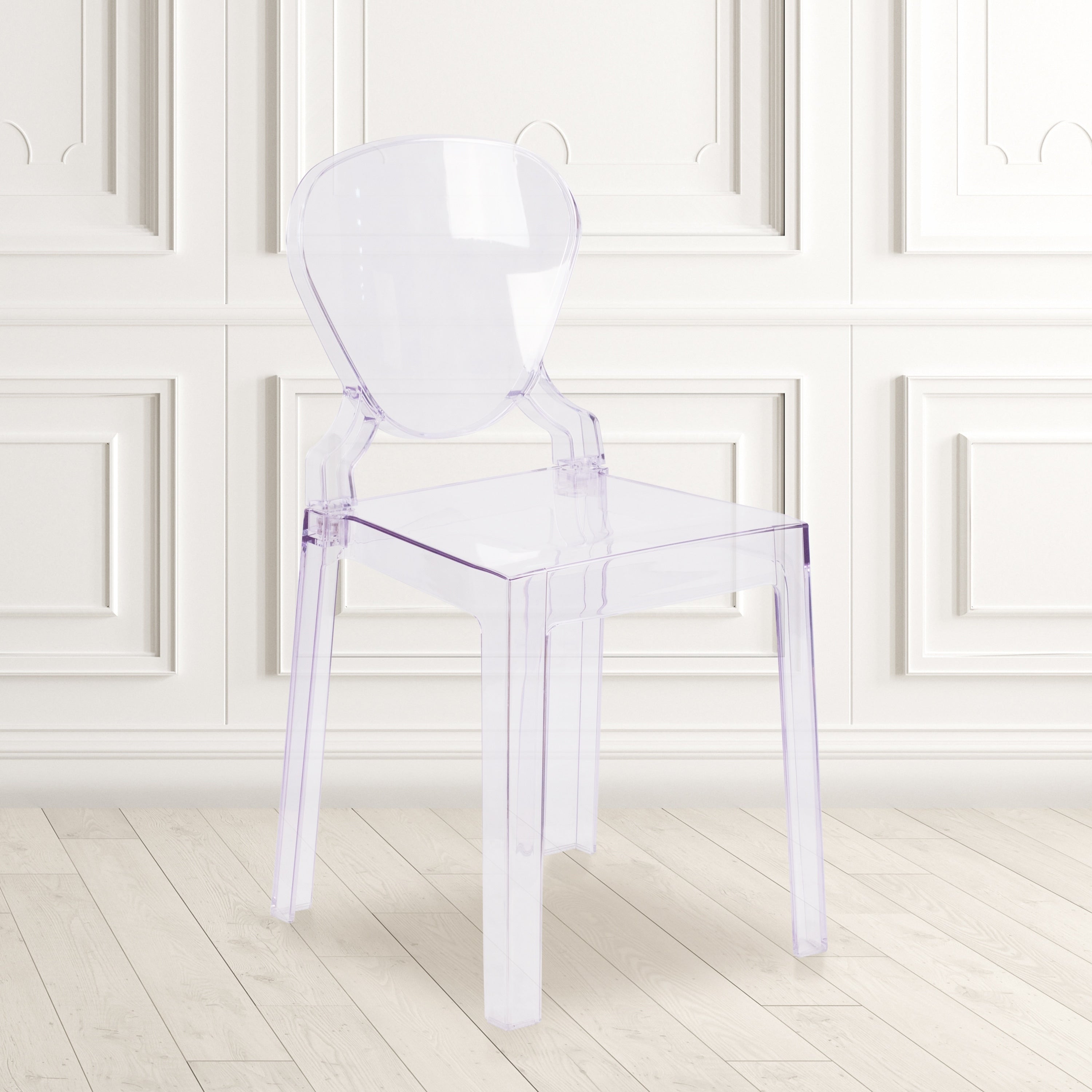 Chair With Tear Back In Transparent Crystal Wedding Chairs 15.75 W X 19.5 D X 32.25 H