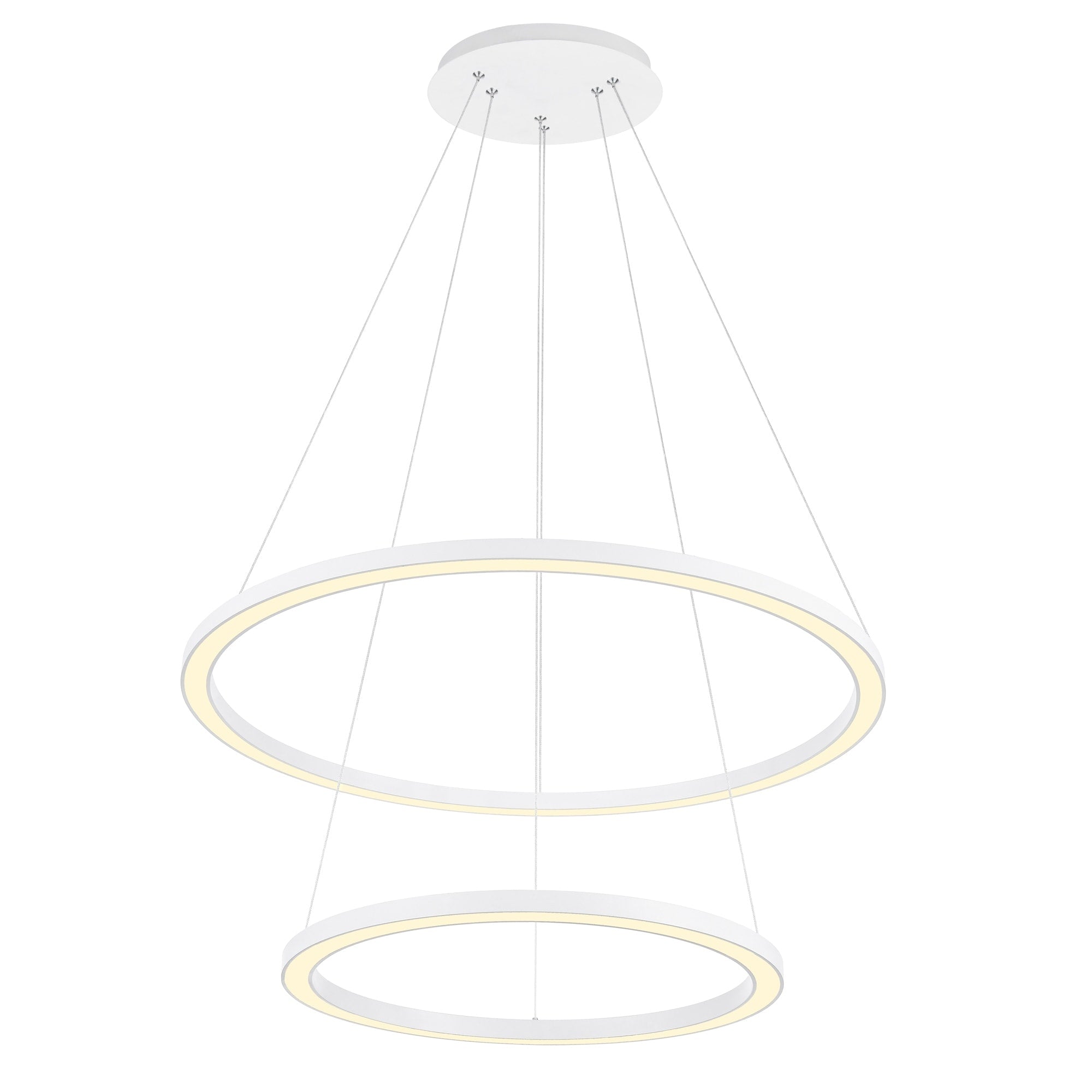 Led Chandelier With White Finish
