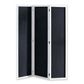 Chalkboard And Wooden 3 Panel Room Divider Black And White