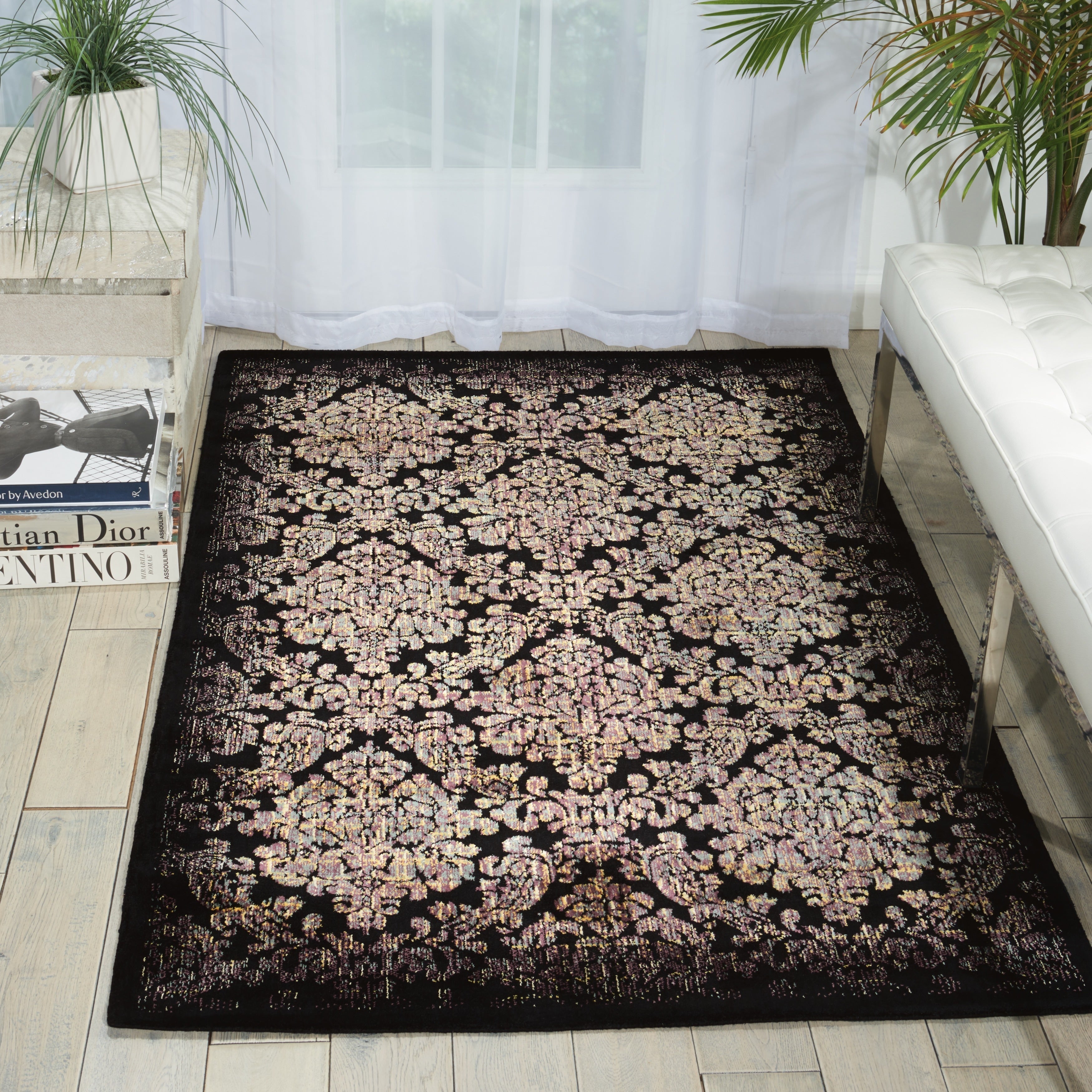 Chambord Damask Black Rug 36 X 56