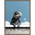 Chameleon In Bathtube 3 By Justyna Jaszke Framed Canvas Wall Art