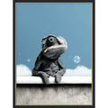 Chameleon In Bathtube 3 By Justyna Jaszke Framed Mounted Canvas Wall Art Print