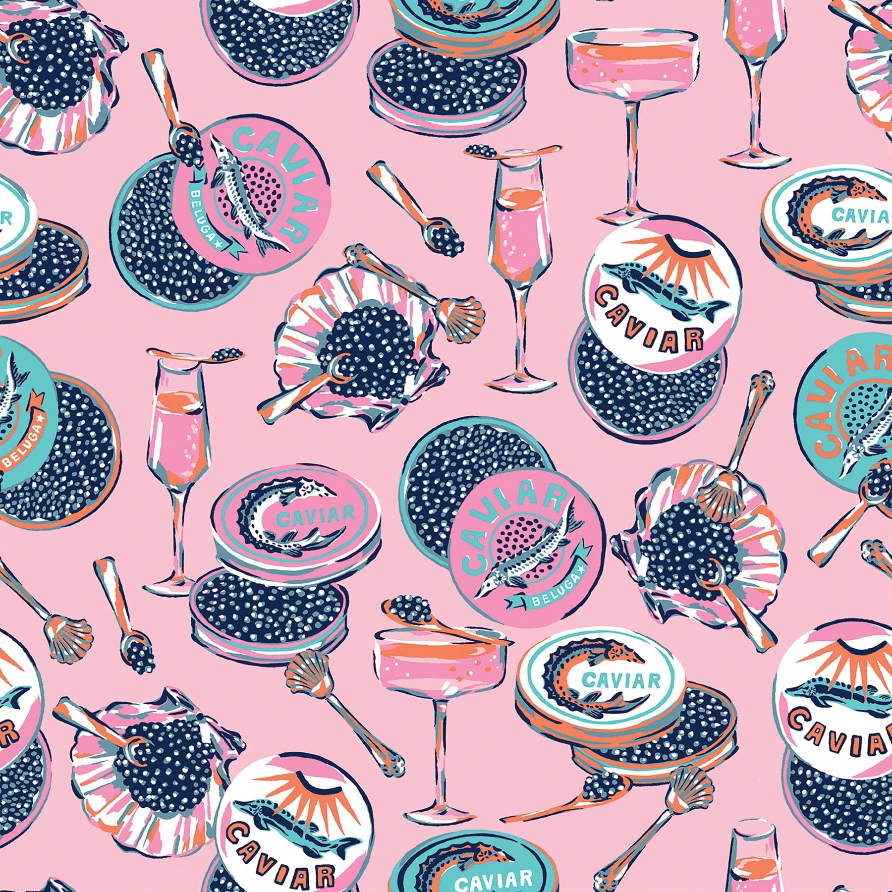 Champagne And Caviar Pink Peel And Stick Wallpaper