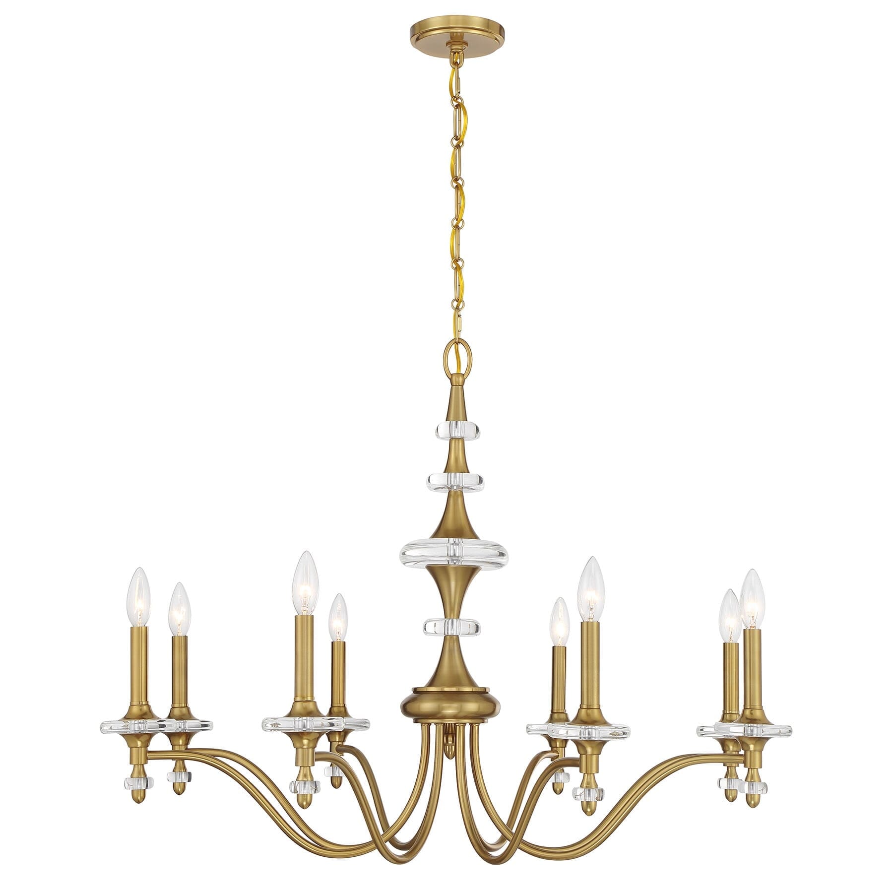 Champlain 8 Light Chandelier In Warm Brass