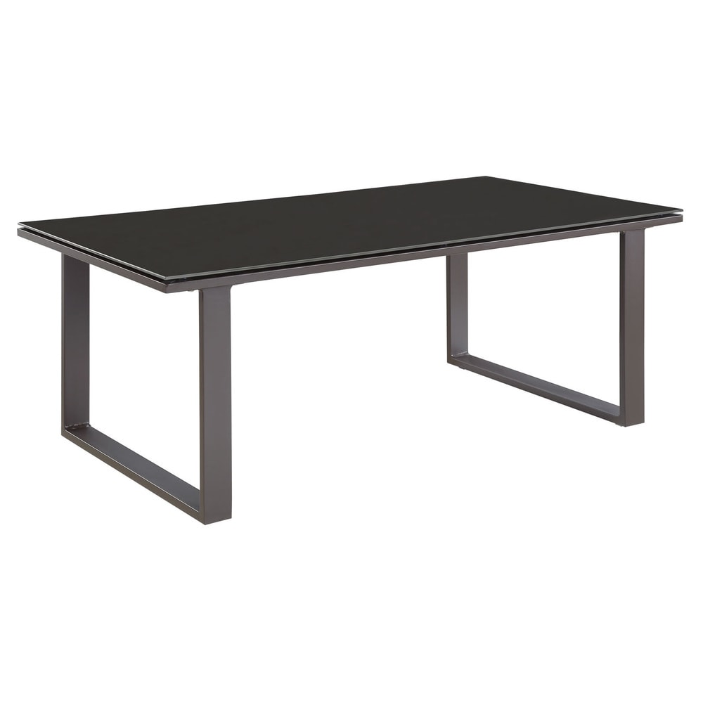 Chance Glass Top Outdoor Patio Coffee Table