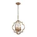 Chandette Matte Gold Metal 4 Light Chandelier