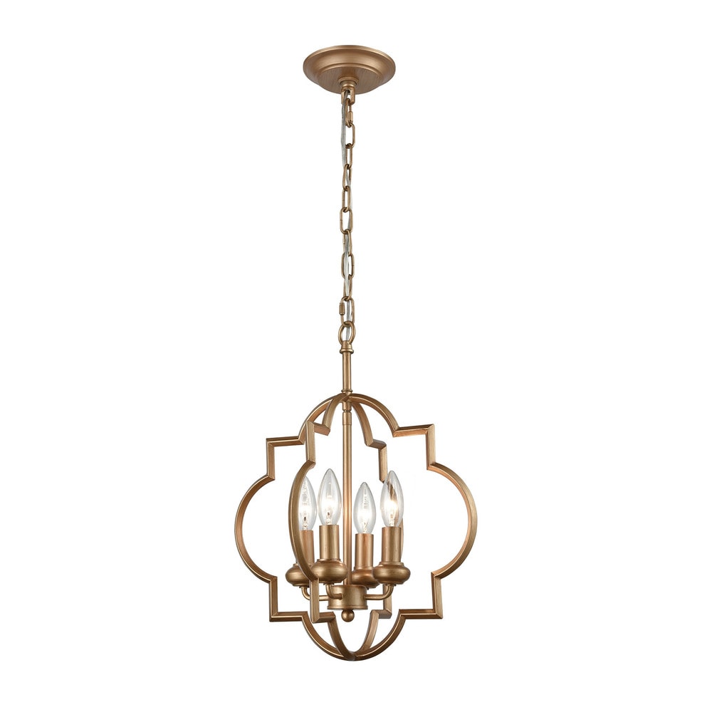 Chandette Matte Gold Metal 4 Light Chandelier