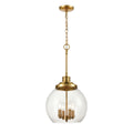 Chandra 13 Inch Wide 4 Light Pendant In Burnished Brass 13In W X 13In D X 25In H