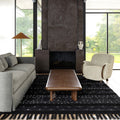 Nuloom Stone Handmade Flatweave Contemporary Wool Raised Tribal Stripes Tassel Area Rug 6 X 9