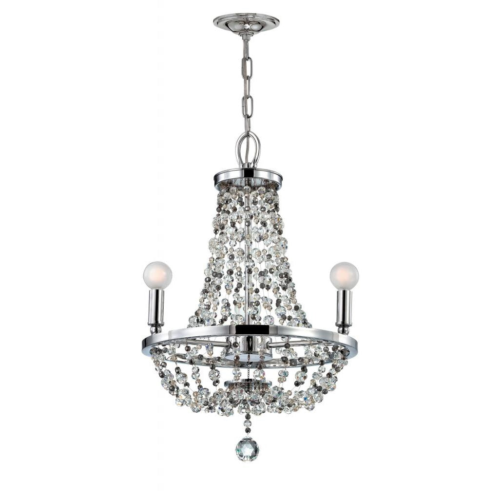 Crystorama Channing Collection 3 Light Polished Chrome Chandelier