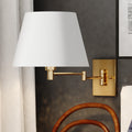 Vaxcel Chapeau Instalux Swing Arm Wall Light Natural Brass