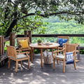Havenside Home Chara 5 Piece Teak Patio Dining Set With Cushion