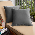 Charcoal Grey Corded Indoor Outdoor Pillow Set Set Of 2