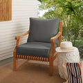 Havenside Home Morgantown Charcoal Grey Indoor Outdoor Corded Chair Cushion And Pillow Set