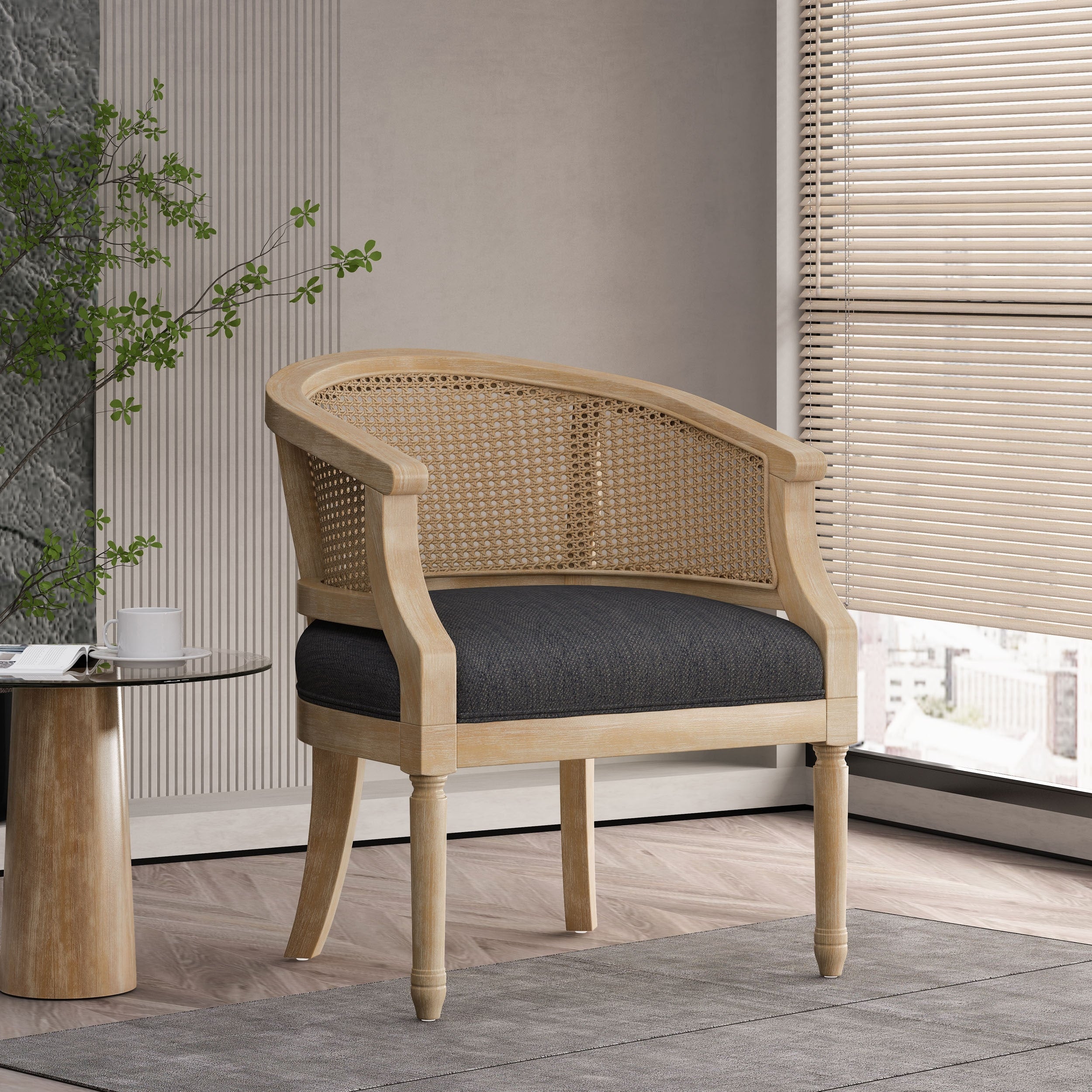 Charcoal Leisure Chair Side Chair Office Chair Reception Chair With Wood Legs Reading Chair Padded Dressing Chair