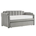 Chareau Grey Velvet Upholstered Daybed And Trundle By Inspire Q Bold