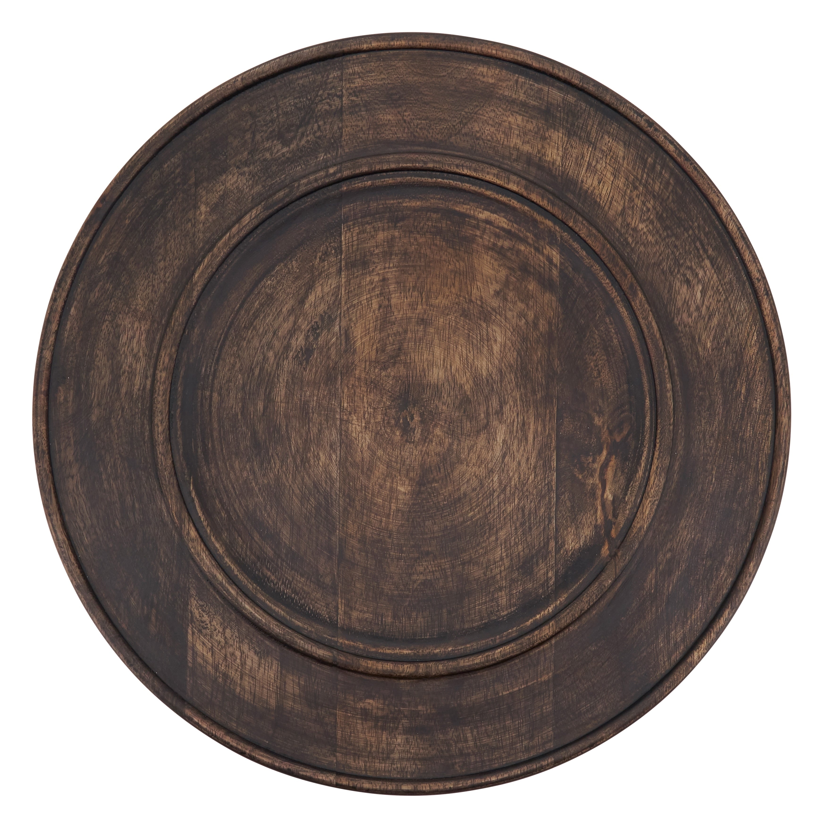 Charger Plates With Dark Wooden Design Set Of 4