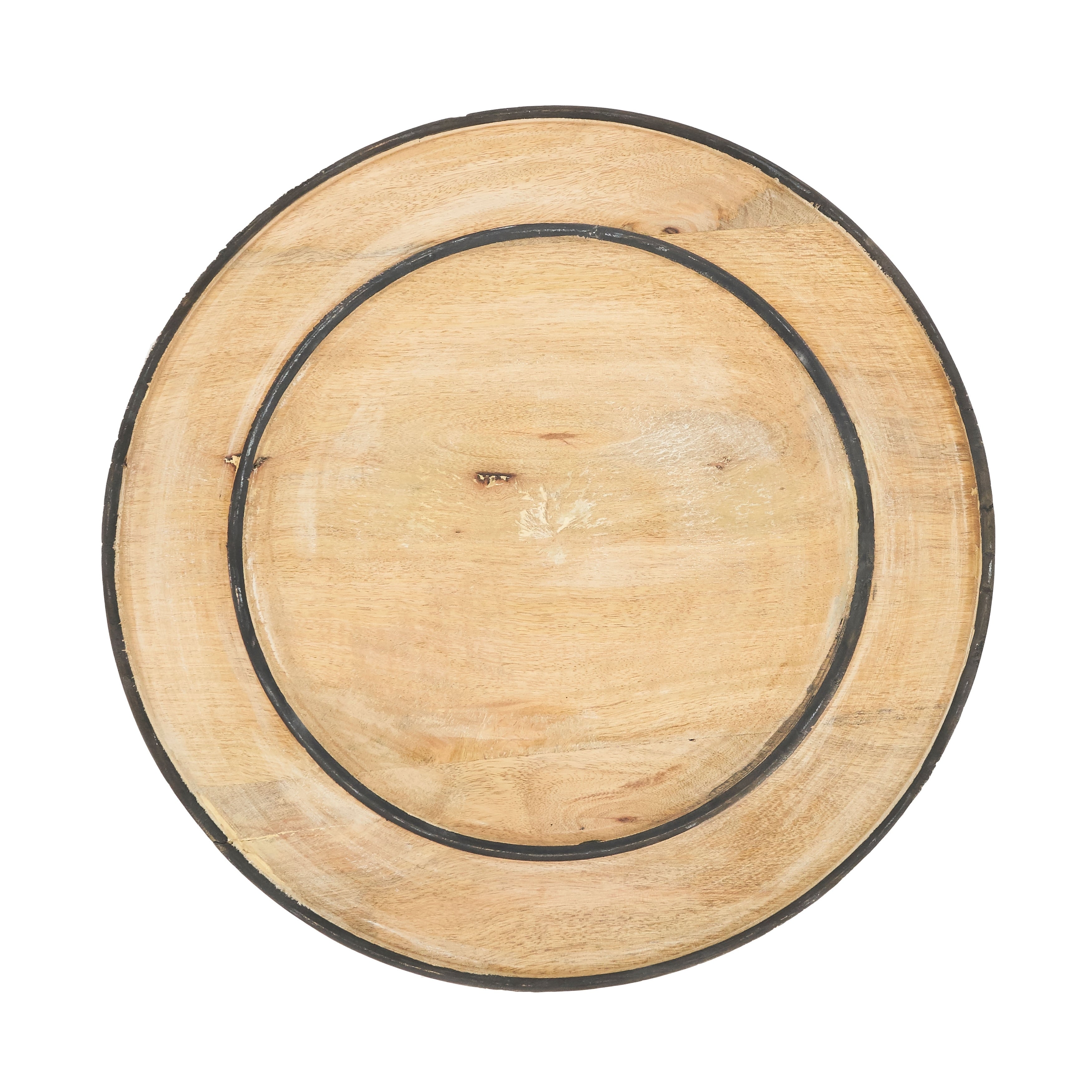 Charger Plates With Wooden Design Set Of 4
