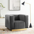 Charisma Channel Tufted Performance Velvet Accent Armchair
