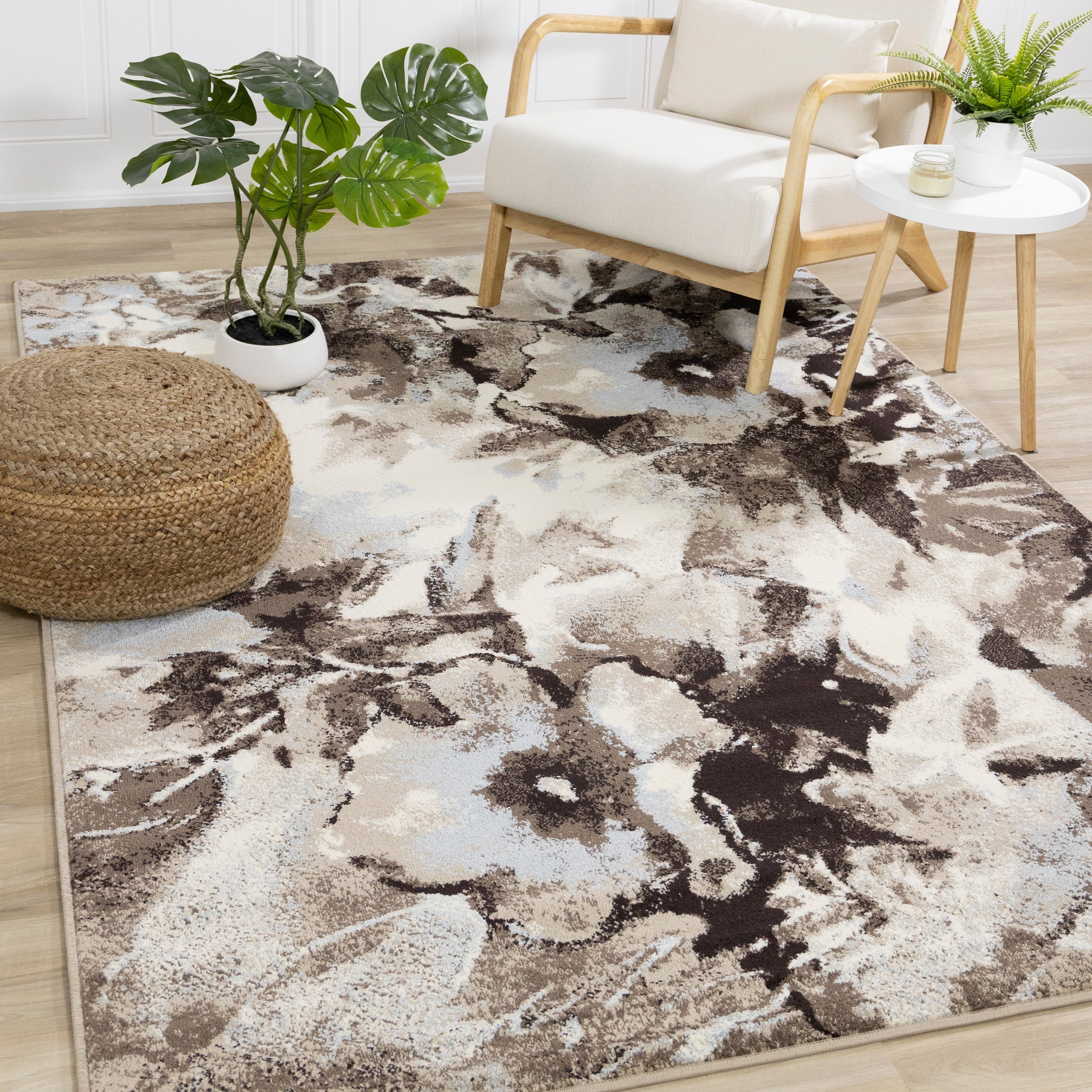 Castle Watercolor Flowers Rug
