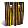 Charred Dispatcher Yellow Line Cornhole Set Choose Your Size