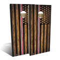 Charred Nurse Red And White Line Cornhole Set Choose Your Size